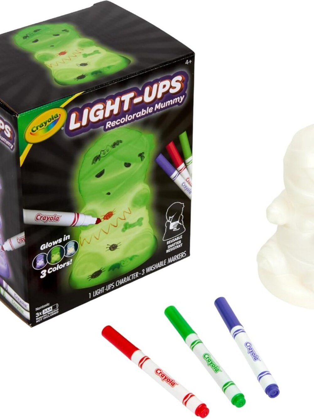 Crayola Light-Ups Mummy Reusable Halloween Craft Toy Glow in The Dark Light